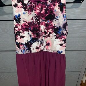 Amy Byer Magenta and Navy Floral Sleeveless Dress